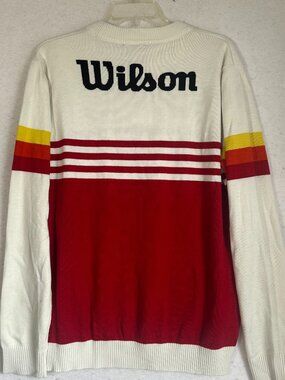 Wilson x Forever 21 Tennis Sweater Men's Size XL Retro Style preppy red white